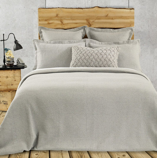 RUSTIC JERSEY GREY QUILTED DUVET COVER