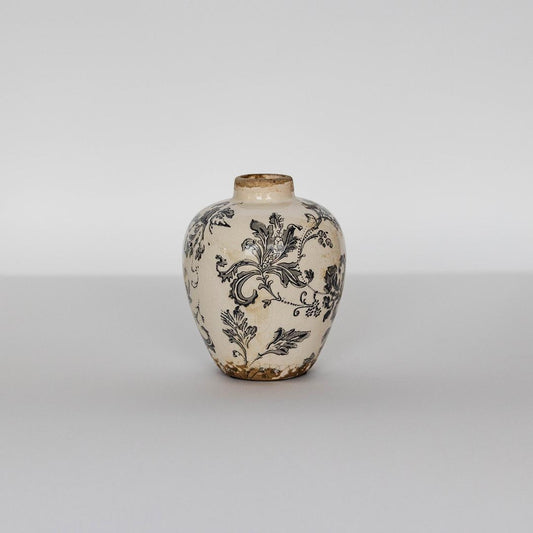 ANTIQUE VASE W/ FLORAL DESIGN