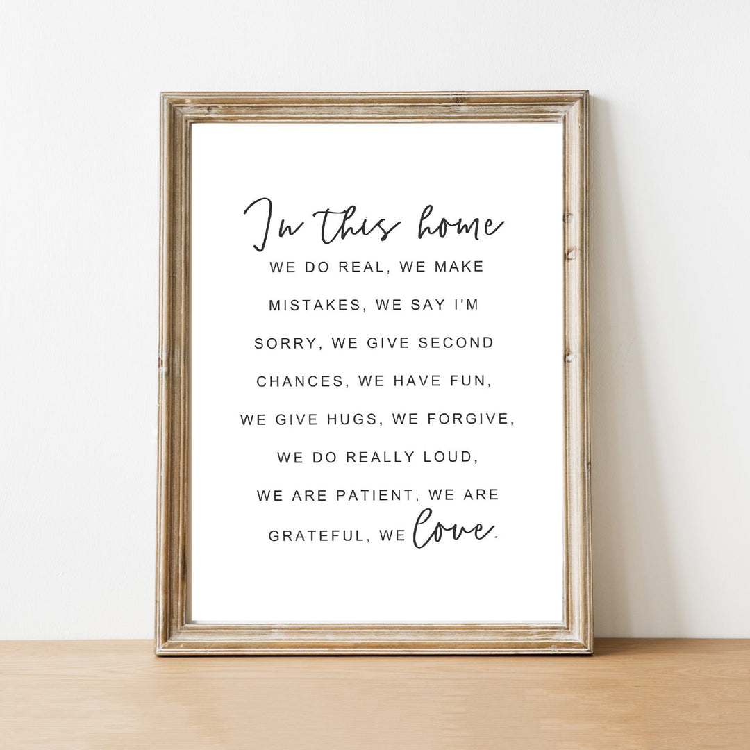 IN THIS HOME PRINT 8X10
