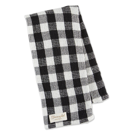 BLACK CHECKER WAFFLE DISHTOWEL