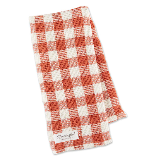 GINGER CHECKER WAFFLE DISHTOWEL