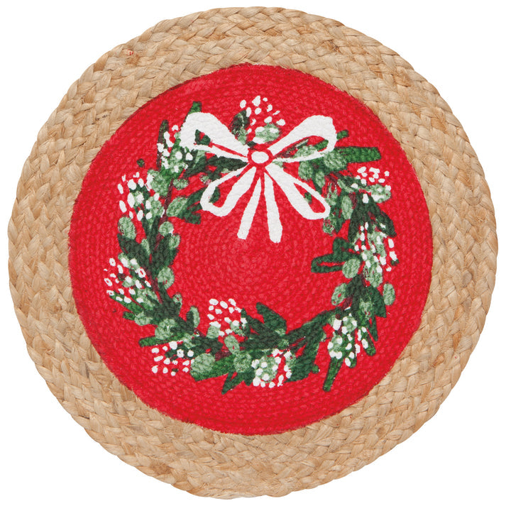 WREATHS BRAIDED CHRISTMAS PLACEMAT