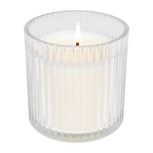 WILD FLOWERS AND SALT RIBBED GLASS JAR CANDLE