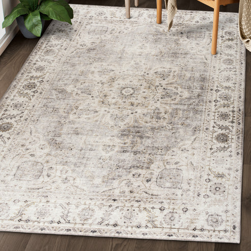 JOY BEIGE IVORY WASHABLE RUG