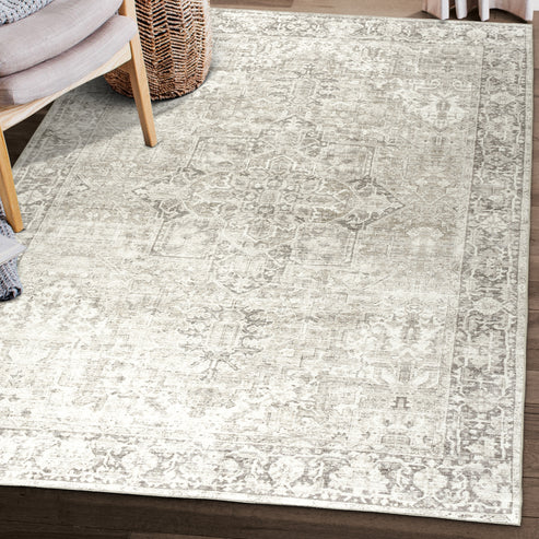 LYLE BEIGE IVORY WASHABLE RUG