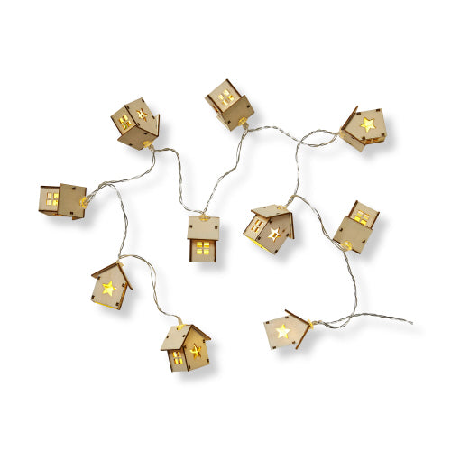 WOOD HOUSES STRING LED LIGHTS