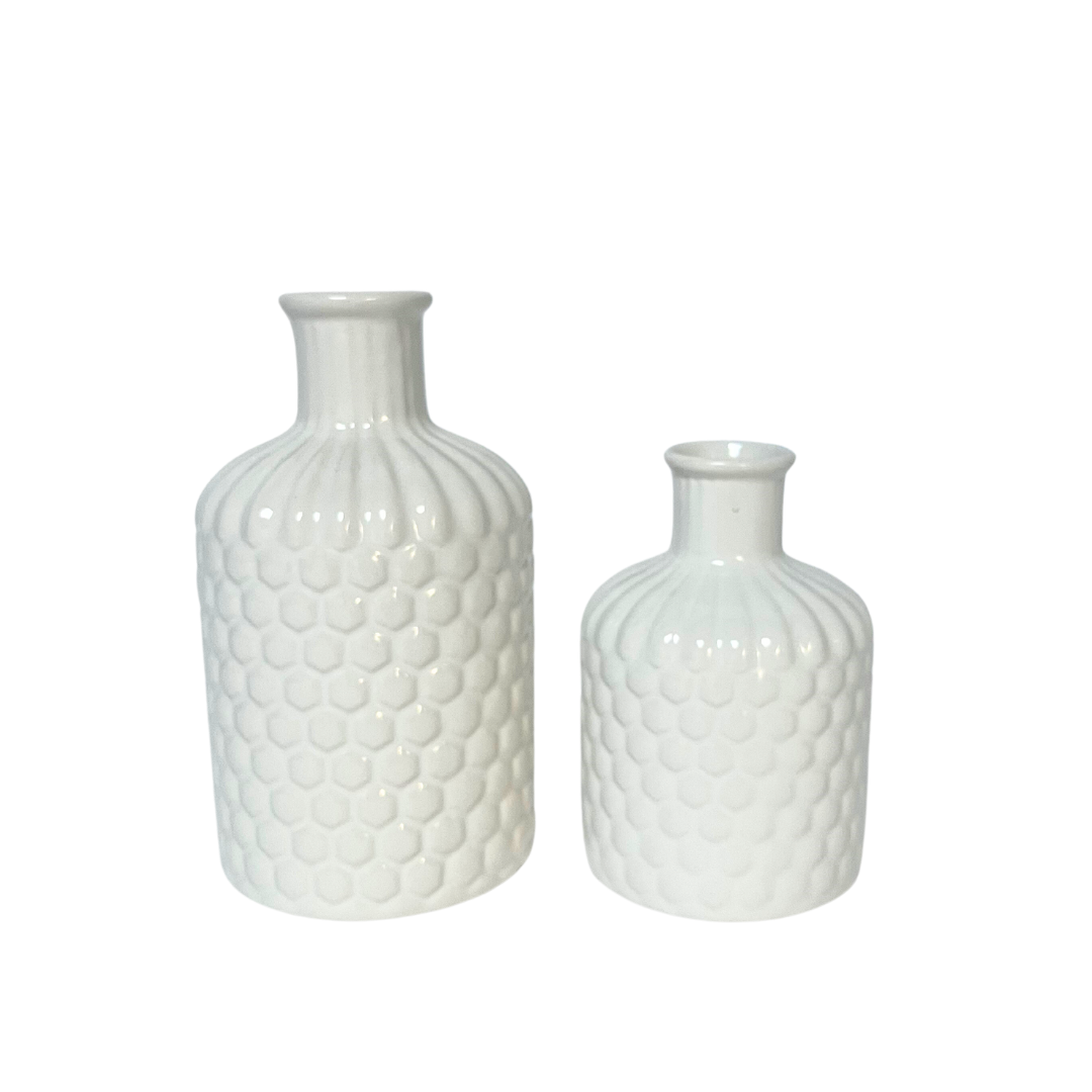 WHITE BUBBLE CERAMIC VASE